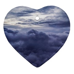 Majestic Clouds Landscape Heart Ornament (two Sides) by dflcprintsclothing