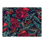Vintage Flash Tattoos Designs Seamless Pattern Two Sides Premium Plush Fleece Blanket (Mini) 35 x27  Blanket Front