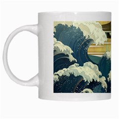 Sea Asia Waves Japanese Art The Great Wave Off Kanagawa White Mug by Cemarart