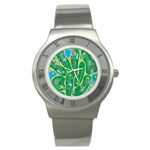 Golf Course Par Golf Course Green Stainless Steel Watch Front