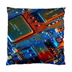 Gray Circuit Board Electronics Electronic Components Microprocessor Standard Cushion Case (two Sides) by Cemarart