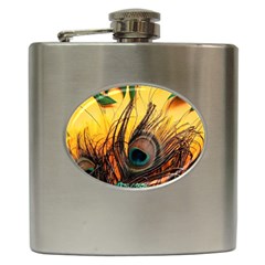 City Light Sky Landmark Painting Hip Flask (6 Oz)