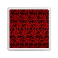 Red Floral Pattern Floral Greek Ornaments Memory Card Reader (square)