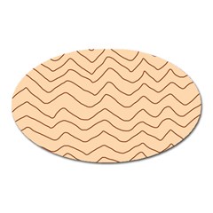 Background Wavy Zig Zag Lines Oval Magnet by Cemarart