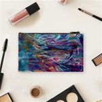 Abstarct cobalt waves Cosmetic Bag (Small) Back