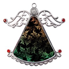 Fractal Patterns Gradient Colorful Metal Angel With Crystal Ornament by Cemarart