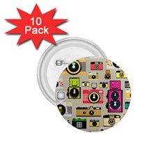 Retro Camera Pattern Graph 1 75  Buttons (10 Pack) by Bedest