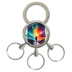 Starry Night Wanderlust: A Whimsical Adventure 3-ring Key Chain by stine1