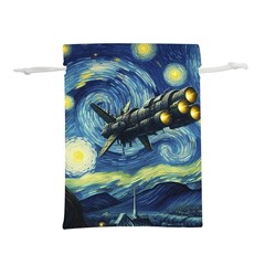 Spaceship Starry Night Van Gogh Painting Lightweight Drawstring Pouch (s)