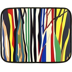 Abstract Trees Colorful Artwork Woods Forest Nature Artistic Two Sides Fleece Blanket (mini)