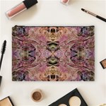 Pink on brown Cosmetic Bag (Large) Front