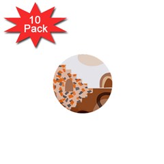 Bohemian Digital Minimalist Boho Style Geometric Abstract Art 1  Mini Buttons (10 Pack)  by Maspions