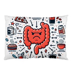 Health Gut Health Intestines Colon Body Liver Human Lung Junk Food Pizza Pillow Case (two Sides) by Maspions