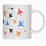 Airplane Pattern Plane Aircraft Fabric Style Simple Seamless White Mug Right