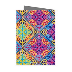 Colorful Floral Ornament, Floral Patterns Mini Greeting Cards (pkg Of 8)