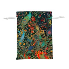 Flowers Trees Forest Mystical Forest Nature Background Landscape Lightweight Drawstring Pouch (m) by Maspions