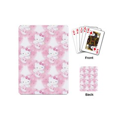 Hello Kitty Pattern, Hello Kitty, Child, White, Cat, Pink, Animal Playing Cards Single Design (mini)