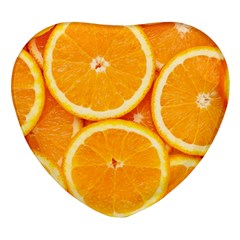 Oranges Textures, Close-up, Tropical Fruits, Citrus Fruits, Fruits Heart Glass Fridge Magnet (4 Pack)