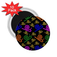 Pattern Repetition Snail Blue 2 25  Magnets (10 Pack)  by Maspions