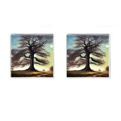 Nature Outdoors Cellphone Wallpaper Background Artistic Artwork Starlight Book Cover Wilderness Land Cufflinks (square) by Posterlux