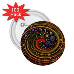 Swirl Vortex Emoji Cyclone Motion Art 2 25  Buttons (100 Pack) 