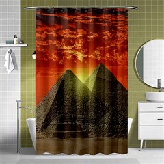 Pyramids Egypt Monument Landmark Sunrise Sunset Egyptian Shower Curtain 48  X 72  (small) 