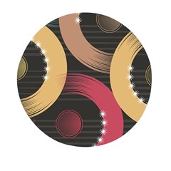 Circle Colorful Shine Line Pattern Geometric Mini Round Pill Box by Proyonanggan