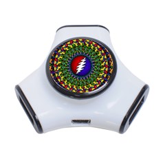 Grateful Dead Bear Pattern 3-port Usb Hub by Maspions