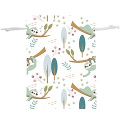 Pattern Sloth Woodland Lightweight Drawstring Pouch (xl) by Hannah976