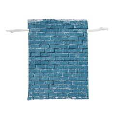 White And Blue Brick Wall Lightweight Drawstring Pouch (m) by Azkajaya