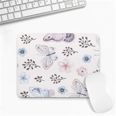 Butterflies Cute Flower Pastel Pattern Small Mousepad