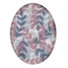 Leaves Pattern Background Nature Oval Glass Fridge Magnet (4 Pack)