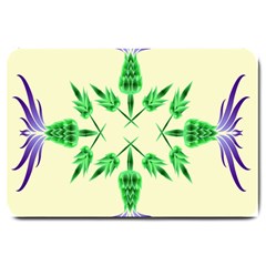 Thistle Flower Purple Thorny Flora Large Doormat by Bajindul
