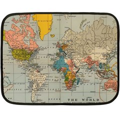 Vintage World Map Two Sides Fleece Blanket (mini)