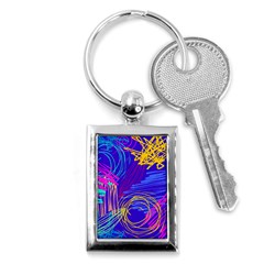 Seamless Vintage Pattern Retro 80s Or 90s Style Abstract Key Chain (rectangle)