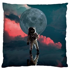 Astronaut Moon Space Nasa Planet Large Premium Plush Fleece Cushion Case (one Side) by Loisa77