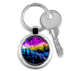 Night Skiing Colored Dead Grateful Lights Mountain Key Chain (round)