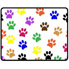 Pawprints Paw Prints Paw Animal Two Sides Fleece Blanket (medium)