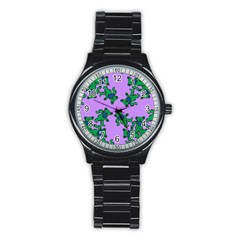 Grateful Dead Bears  Pattern Stainless Steel Round Watch by Perong