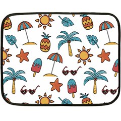 Summer Pineapple Fruit Tropical Fleece Blanket (mini) by Paksenen