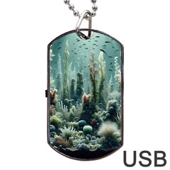 Underwater Coral Life Dog Tag Usb Flash (one Side) by Apenda