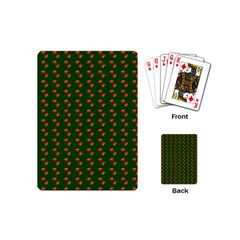 Kawaii Pumpkin Patt Green Playing Cards Single Design (mini) by snowwhitegirl