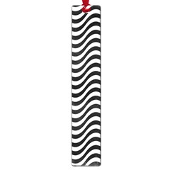 Black White Wave Pattern Wavy Water Seamless Large Book Marks