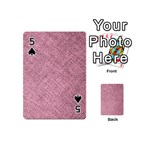 Pink Fabric Texture, Knitted Pink Texture, Playing Cards 54 Designs (Mini) Front - Spade5