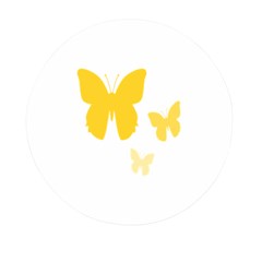 Yellow Butterfly Animals Fly Mini Round Pill Box by anzea