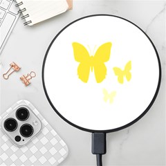 Yellow Butterfly Animals Fly Wireless Fast Charger(black) by anzea