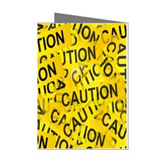 Caution Road Sign Cross Yellow Mini Greeting Cards (pkg Of 8) by anzea