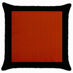 Orange Lego Texture Macro, Orange Dots Background Throw Pillow Case (black)