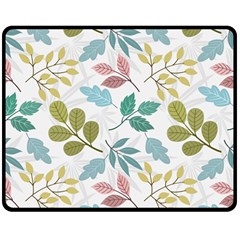 Leaf Pattern  Two Sides Fleece Blanket (medium)