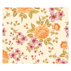 Peony Flower Pattern Background Premium Plush Fleece Blanket (small) by Grandong